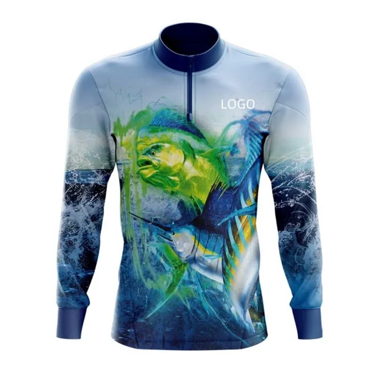 Høy ytelse utendørs camping UV-beskyttelse Anti-bakteriell fukttransporterende langermet fiskeskjorte